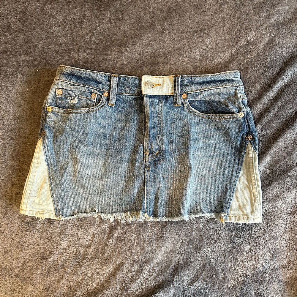 We The Free Denim Mini Skirt Color Block Size 26